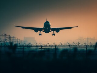 Low Flying Plane Over Fence