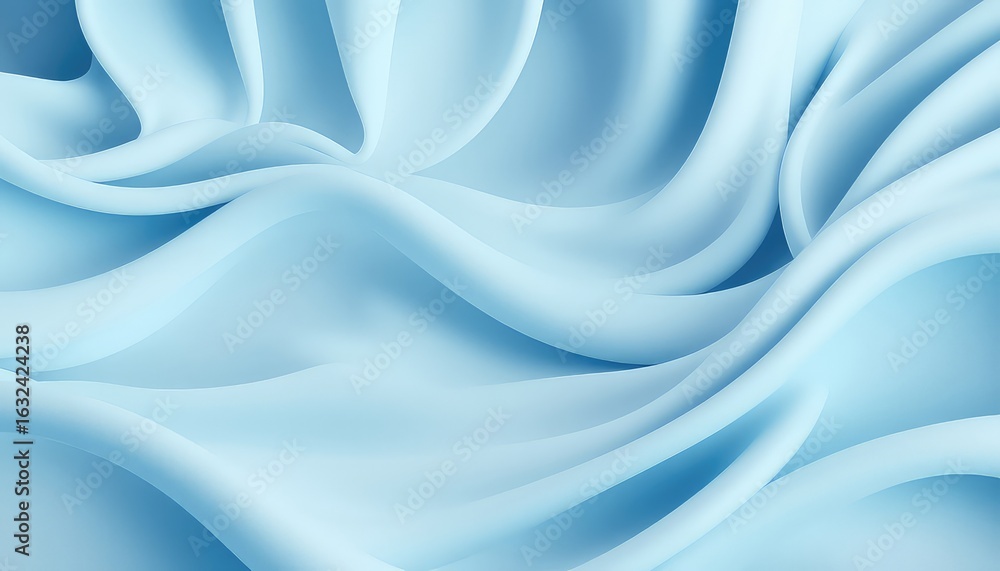 Poster delicate flowing pale blue fabric with soft waves and elegant folds creates an inviting and serene b
