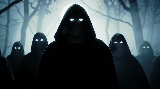 Enigmatic Figures in the Misty Woods A Creepy Encounter