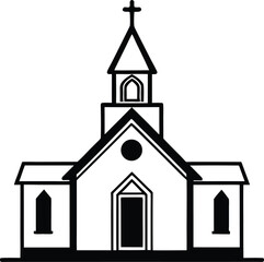 church icon silhouette  on white background