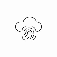 cloud biometrics icon sign vector