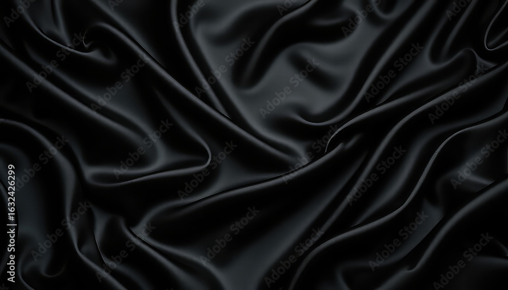 Aufkleber elegant and sophisticated a captivating close-up of smooth, flowing black fabric with delicate folds