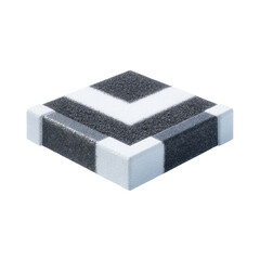 Textured geometric shape with alternating gray and white stripes for modern design and artistic applications