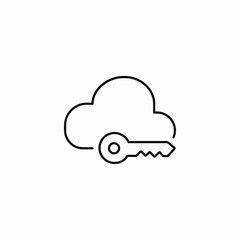 cloud key icon sign vector