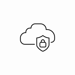 cloud protection icon sign vector
