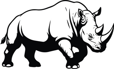 Rhino Vector Illustration in Bold Style