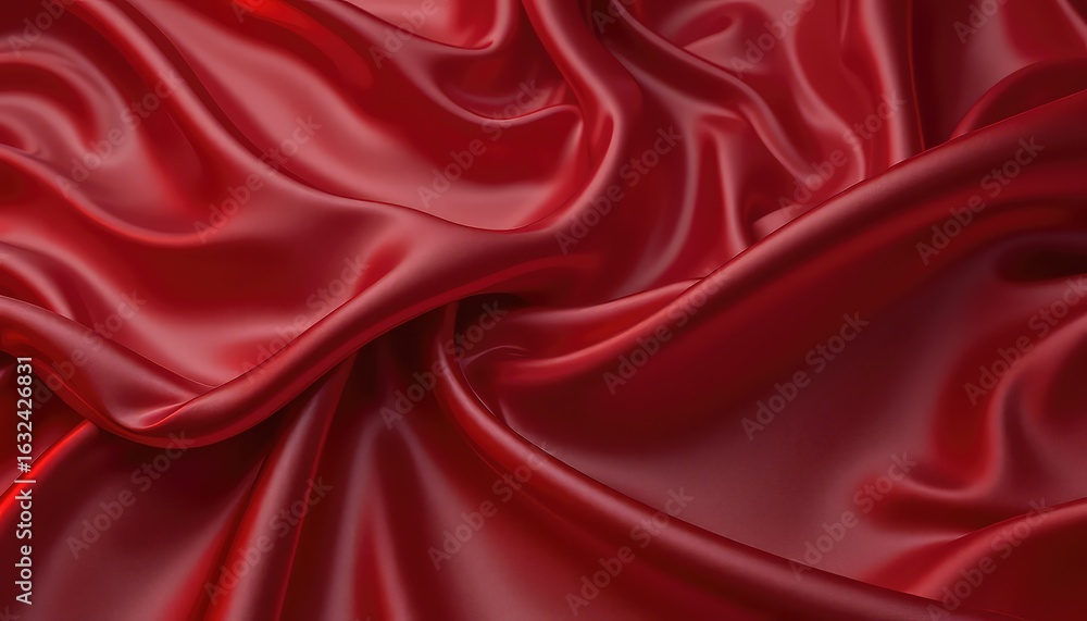 Poster crimson red fabric with soft draping creates a luxurious and sensuous visual experience for high fas