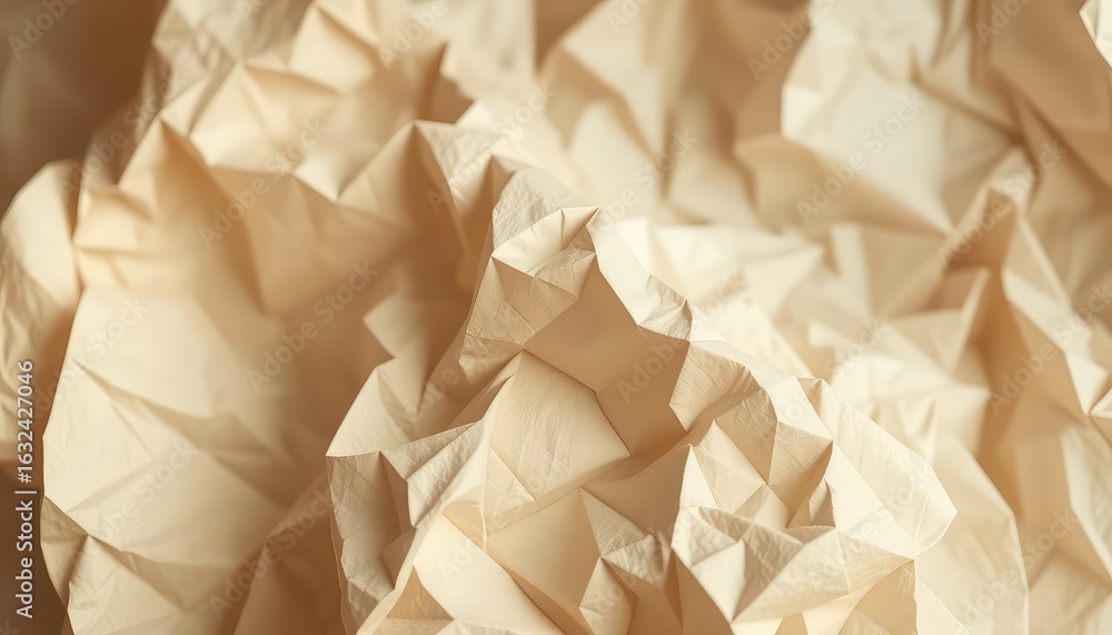Poster abstract texture of subtly folded light tan material illuminated with soft lighting, creating a visu