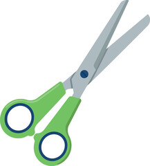 Bright green scissors isolated on white background