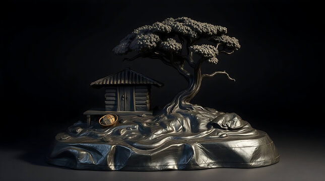 A serene beachside gazebo stands under open skies—its elegant silhouette offering shelter, stillness, and an invitation to gaze and dream by the sea.

