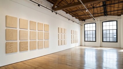 Contemporary art gallery exhibition with large scale text based artwork