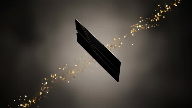 A sleek black card with gold accents symbolizes luxury, exclusivity, and premium service, representing modern design and sophisticated financial solutions