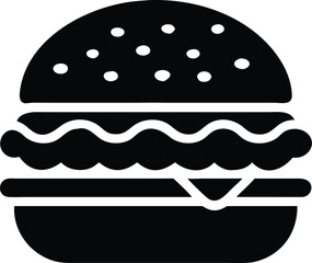 cool burger silhouette. Tasty burger and orange juice vector icon for web design and mobile application user interface