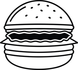cool burger silhouette. Tasty burger and orange juice vector icon for web design and mobile application user interface