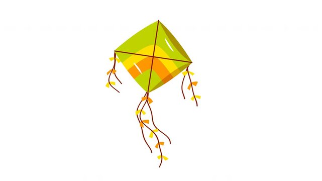 Cartoon Kites Flying Happily In A White Background Celebrating Childhood Enjoying With Kite Festival