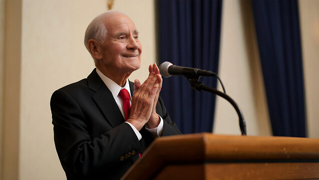 Empowered Senior Leader Leading Strategic Meeting in Modern Conference Room