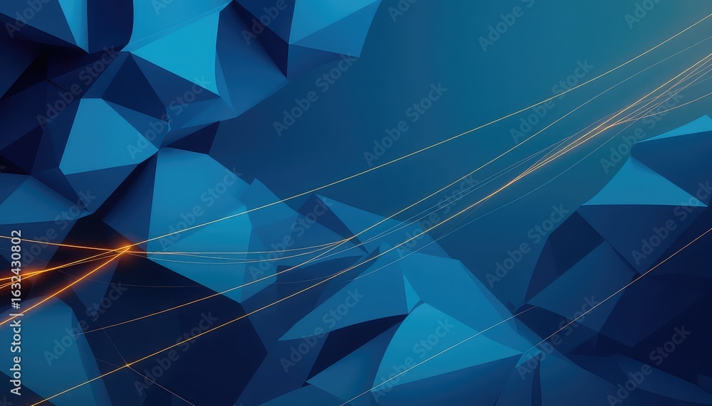 Aufkleber abstract composition of polygonal shapes with luminous lines against a gradient backdrop for modern 