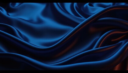 Fototapeta premium Luminous draped material flowing in graceful waves, exhibiting its soft texture and reflective surface under cool and warm lighting
