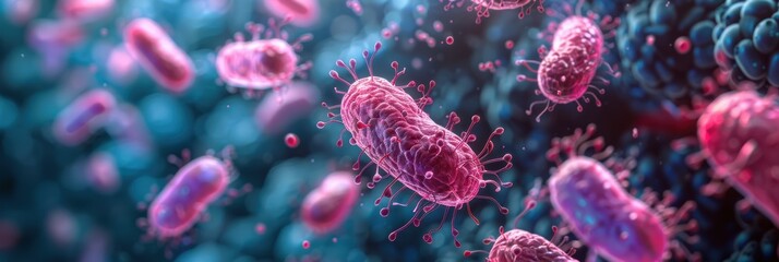 microscopic image of beneficial bacteria in the digestive tract for health care