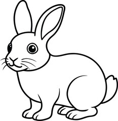 Fototapeta premium cute baby bunny outline image. funny easter bunny cartoon comic illustration placeholder