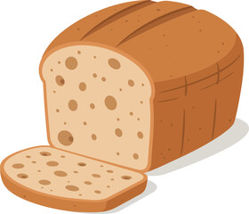 Freshly baked loaf of bread sliced