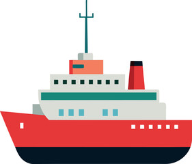 Obraz premium Passenger Ferry Boat Illustration