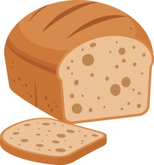 Artisan bread loaf slice freshly baked bakery food