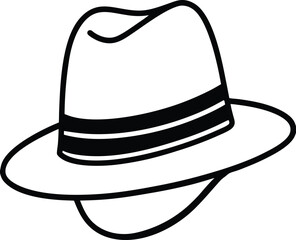 detective hat  silhouette on white background