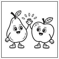 Obraz premium Fruits Coloring Pages