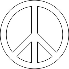 Peace sign vector. Peace Sign For Websites And Apps. Vector Icon. Isolated On white Background. Fat peace sign love vector, Vector illustration of the outline of a peace sign.