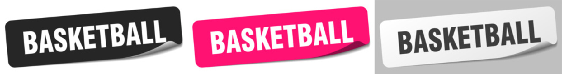 basketball sticker. basketball sticker set on white background