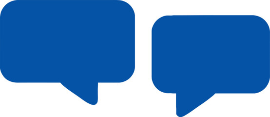 Blue Speech Bubble Icon Set – Chat, Message, Conversation, Communication, Dialogue, Vector Clipart