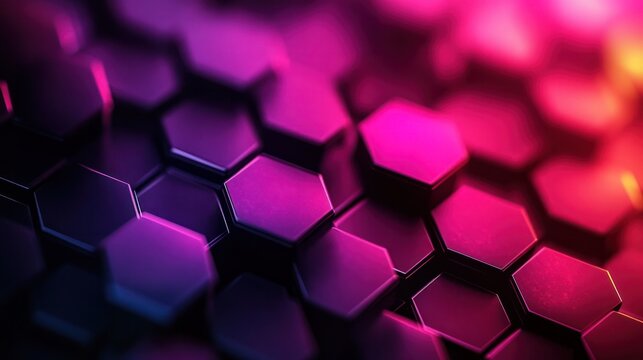 Precision-Driven Geometric Hexagonal Structure with Dynamic Gradient - Powered by Adobe