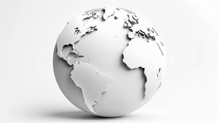 Obraz premium White 3D globe