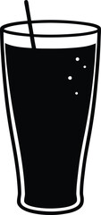 glass of cola silhouette  on white background