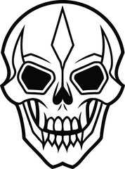 gothic metal skull silhouette vector design (2).eps