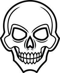 gothic metal skull silhouette vector design