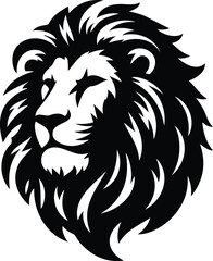 Majestic lion head vector illustration perfect for a tattoo, mascot, or wildlife symbol