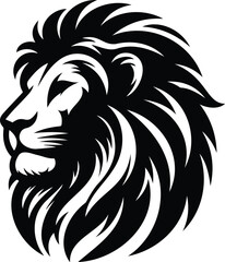 Lion head style vector mascot with tribal and wild animal features