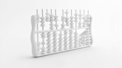 White abacus against white background