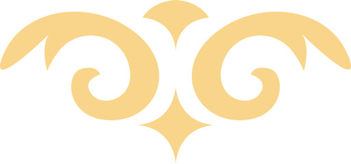 Obraz premium Ornate, symmetrical, light beige design with swirling patterns and decorative accents.