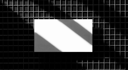 Blank White Rectangle with Diagonal Light Streaks on a Dark Grid