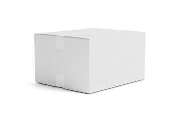 A Clean White Cardboard Shipping Box on a Bright Isolated Background