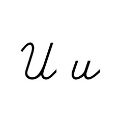 The image shows a cursive-style uppercase and lowercase letter 