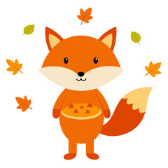 Obraz premium red fox cartoon