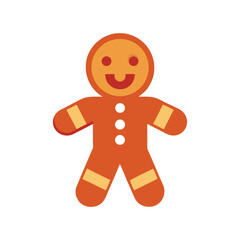 Sweet Holiday Gingerbread Man Cookie – Christmas Decoration Vector