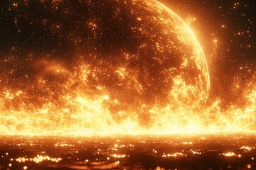 Fiery planet, blazing horizon