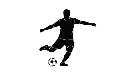 Soccer Player Kicking Ball in Action