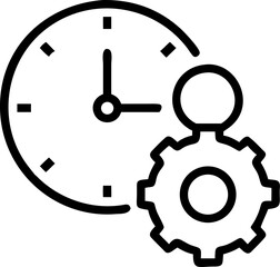 time management vector icon on white or transparent background. business analytics or data analytics icons items Stroke icon collections. Editable Stroke icon collection Outline icon.
