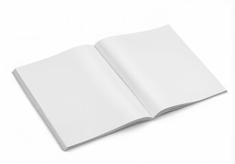 Open Blank White Magazine or Book Mockup Template
